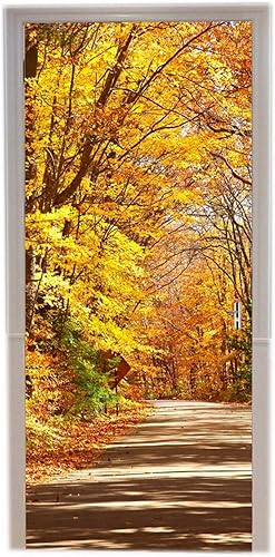 A.Monamour Sticker Porte Autocollant Poster de Porte 3D Coucher De Soleil Océan Vague Japonais Grande Vague Peinture Aquarelle Vinyle Affiche de Porte Sticker Mural Papier Peint Art Décor 90 x 200 cm - Nail Gallerys