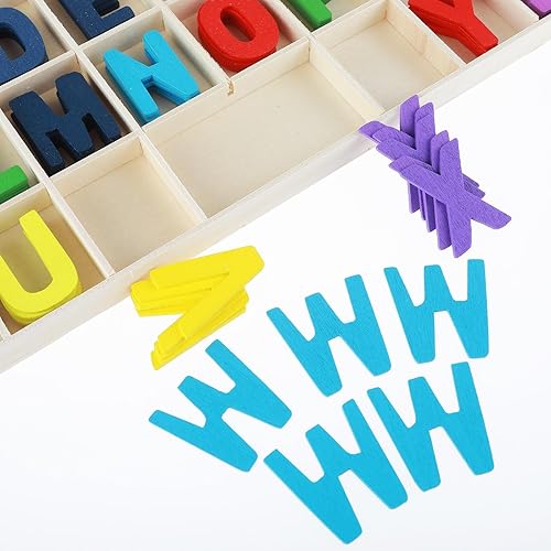 Giantree 130 Pièces Alphabet en Bois, 3cm Lettres Majuscules Decoratives, Mini Lettres Pour Apprendre DIY L'artisanat (Couleur) - Nail Gallerys