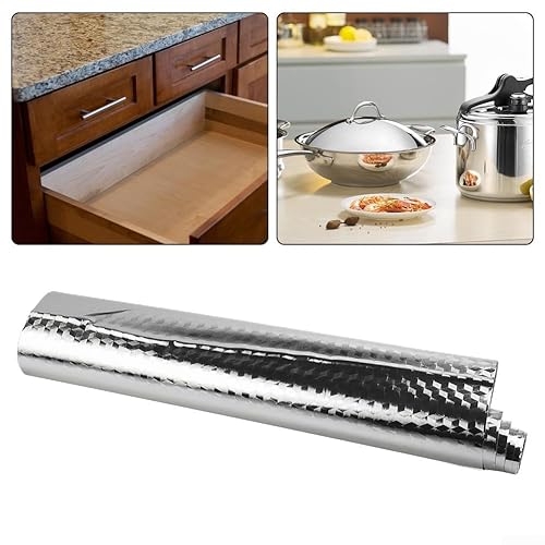 Protection de cuisine avec autocollant en feuille d'aluminium imperméable et résistant à l'huile, rouleau de 5 m de long (40 cm x 5 m) - Nail Gallerys