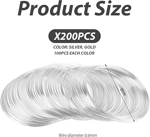 200 Pièces De Fil De Perles De Bracelet, Fil D'Acier Pour Bijoux, Fil D'Argent Artisanal, Accessoires De Fabrication De Bijoux - Nail Gallerys