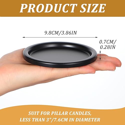 Lot de 2 bougeoirs en métal rétro - Décoration de table - Bougeoir - Soucoupe ronde - Bougeoir en fer - Nail Gallerys