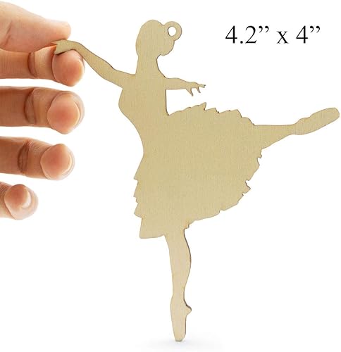 Summer-Ray Découpe au laser en bois DIY Décoration de fête Art Décoration de chambre (Ballerinas (4 poses) - Nail Gallerys