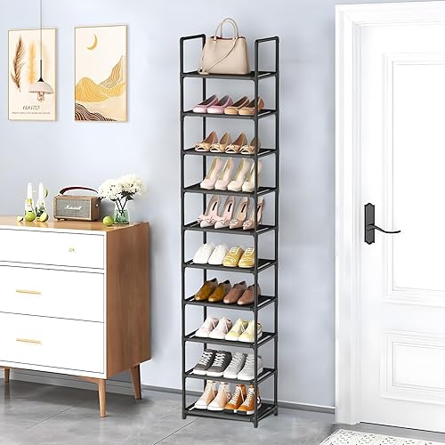 esonstyle Étagère à Chaussures à 10 Niveaux pour 20 à 25 Paires d'étagères à Chaussures Robustes sur Pied pour Placard, entrée, Couloir - Nail Gallerys