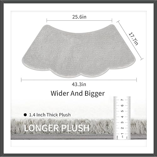 UVCMDUI Tapis de Douche Arrondi Antidérapant, 110x45x3.5cm Tapis de Bain Incurvé Absorbant, Tapis de Douche Angle Microfibre Doux pour Baignoire d'angle, Lavable en Machine, Gris - Nail Gallerys