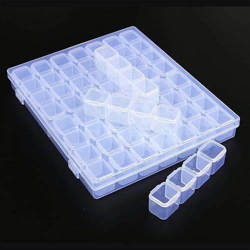 Surakey Diamant Broderie Boîte de Rangement avec 56 Grilles Couleur Boite Compartiment Plastique Diamant Painting Perles Boîte de Rangement pour DIY 5D Peinture Au Diamant, Perles, Ongles - Nail Gallerys