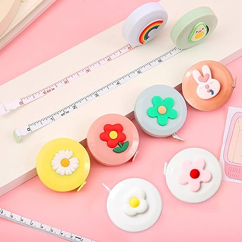 7 Pièces Mètre Ruban à Double Échelle Mètre Ruban Avec Coque Mètre Ruban Souple Portable Mètre Ruban Automatique En Pouces Mètre Ruban 150 cm Pour Les Mensurations Des Vêtements De Couture Sur Mesure - Nail Gallerys