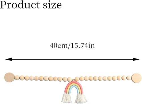 YILANJIN Lot de 2 Embrasses de Rideau Magnétiques, Boucles de Corde de Rideau, Arc-en-Ciel avec Perles Décoratives pour Rideaux de Fenêtre de Bois, Embrasses Bohèmes pour Rideaux - Nail Gallerys