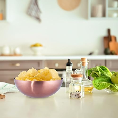 Relaxdays Saladier, Lot de 4, INOX, mélangeur Rond pour Cuisiner et pour Le Service, diamètre de 31,5 cm, 5 litres, cuivre - Nail Gallerys