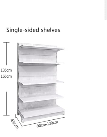 Étagère pour gondole de vente au détail, étagère unilatérale de supermarché pour épicerie, commodité, fournitures de bureau et magasins d'alcool – 90 x 43 x 135 cm - Nail Gallerys