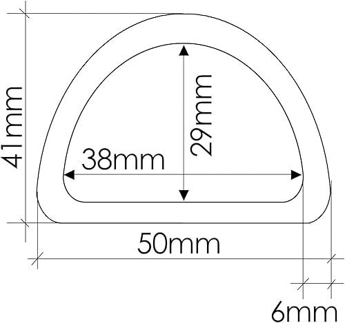 Ganzoo Lot de 10 anneaux en D en zinc moulé sous pression, 50 mm x 41 mm, épaisseur 6 mm, inoxydable, idéal en combinaison avec paracorde 550, soudé, couleur argent brillant. - Nail Gallerys