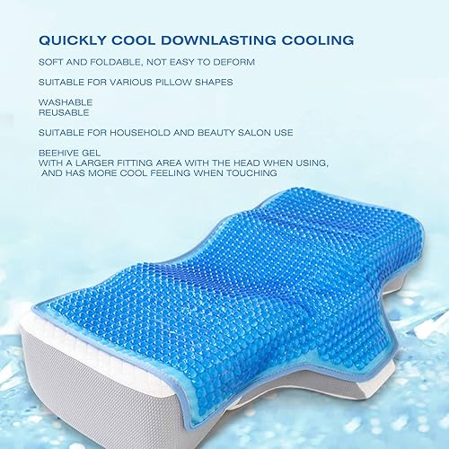 Coussin D'oreiller Rafraîchissant, Tapis D'oreiller En Gel Avec Ceintures élastiques Antidérapantes, Coussin D'oreiller Ergonomique Rafraîchissant Et Respirant En Forme De Ruche - Nail Gallerys