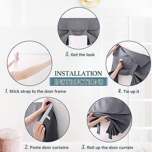 PONY DANCE Rideau Porte Voilage Vintage, Rideau Romain Transparent Intérieur Voilage pour Porte et Fenêtre Facile à Installer Decoration Maison, 2 Pièces, 70 X 240cm, Blanc - Nail Gallerys