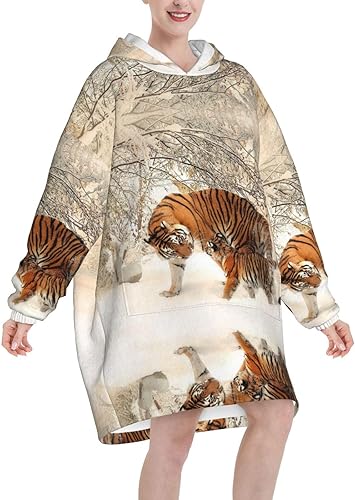 Couverture à capuche imprimée renard peinte à la main adaptée pour la Saint-Valentin, Thanksgiving, Noël, le Nouvel An et d'autres saisons froides - Nail Gallerys