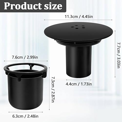 GYSRXS Capot Bonde Douche 115MM Universel Bonde de Douche Siphon Douche Couvercle de Rechange Utilisé pour Les 90MM Vidange de Douche,Fermeture Anti Odeurs(Noir) - Nail Gallerys