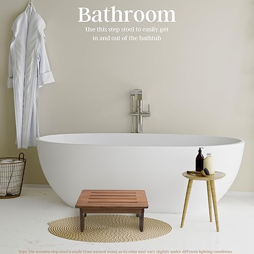 Perfnique Marchepied en bois 16 cm pour adultes, charge de 90 kg, marchepied en bois antidérapant pour lits hauts, échelle pour chambre à coucher, cuisine, salle de bain, enfants, personnes âgées (16 - Nail Gallerys