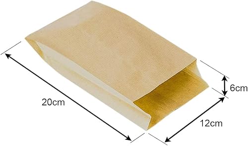 Sacs papier kraft brun, Sans Poignée. Sac baguette pain sandwich bonbons pâtisserie biscuits fruits collation déjeuner mariage cadeau décor (25x14cm 200sacs) - Nail Gallerys