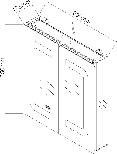 SONNI Armoire Miroir LED 65 × 65 cm Salle de Bain sans Buée avec Éclairage avec Prise de Courant en Aluminium et Miroir avec Interrupteur Tactile - Nail Gallerys