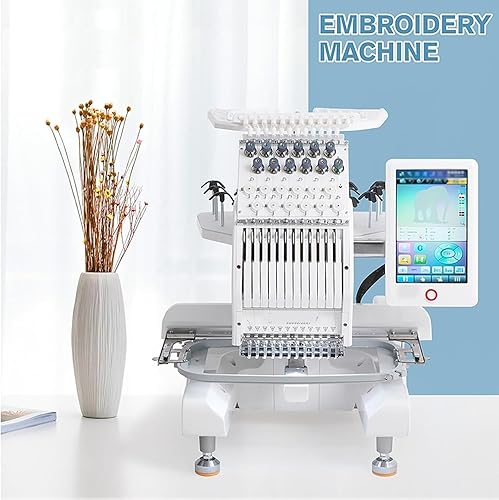 Machine À Broder Entièrement Automatique, Machine À Coudre Informatisée À 12 Aiguilles avec Grande Zone De Broderie, Supporte Librement Le Bricolage pour La Broderie De Chapeaux Et De Vêtements - Nail Gallerys