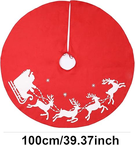 Jupe d'arbre de Noël Jupe de Sapin de Noël Couvre Pied Sapin Noël Rond Jupe Traditionnelle De Sapin De Noël Ronde Tapis Sapin Noël pour Décorations de Joyeux Noël Décor de Fête 100cm - Nail Gallerys