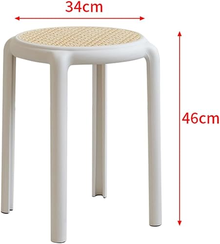 ILOOXI Tabourets ronds empilables sans dossier, tabourets empilables en plastique portables, tabourets gigognes colorés, tabouret de bar en rotin de 45,7 cm pour cuisine, salle à manger, salle de - Nail Gallerys