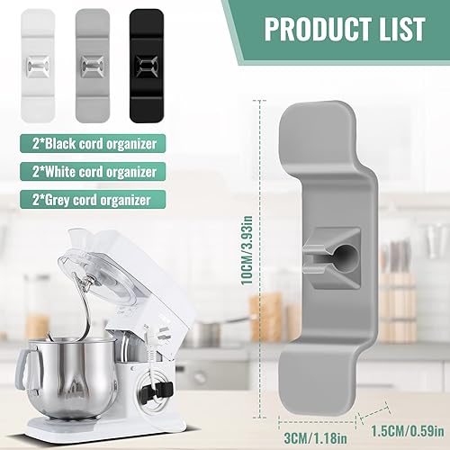 Organiseur de Cordon pour Appareils Electromenager, Lot de 6 Enrouleur de Cordon Dappareil Compatible de Cuisine, Support de Cordon pour Appareil, Mixeur, Cafetière, Autocuiseur et Friteuse à Air - Nail Gallerys