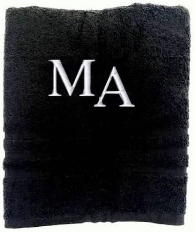 Pet-Jos Serviette de Bain Monogramme Serviette de Bain personnalisée Serviette de Bain brodée Serviette de Bain Lettre (140 x 70 cm, Blanc) - Nail Gallerys