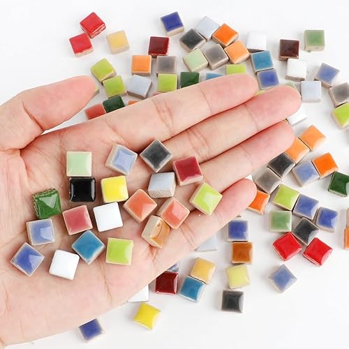 Tutamaz Lot de 500 carreaux de mosaïque carrés en céramique pour travaux manuels, projets de mosaïque, petits carreaux de mosaïque pour salle de bain, cuisine, décoration d'intérieur, vases, tasses, - Nail Gallerys