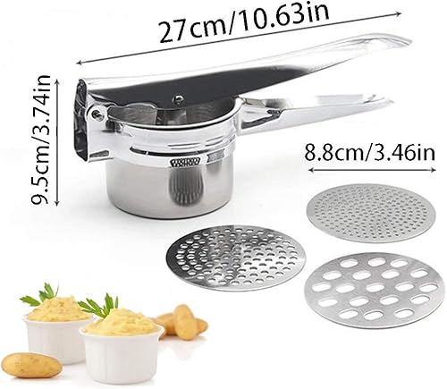 nuluxi Presse-Purée à Pommes de Terre Professionnel 3 en 1 en Acier Inoxydable Presse-purée de Pommes Pomme de Terre Masher Presse à la Main Idéal pour Fruits Légumes Agrumes Aliments pour Bébés - Nail Gallerys