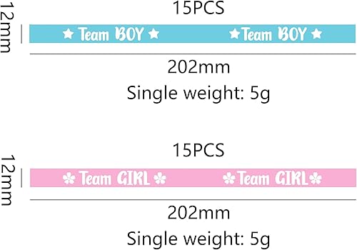 VZU Lot de 30 bracelets en silicone pour révélation de sexe - Pour fête prénatale, décoration de fête de genre - Bleu et rose - Nail Gallerys