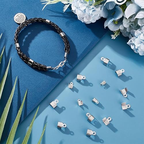UNICRAFTALE 100 pièces Extrémités de Cordon Embouts de Cordon Acier Inoxydable Embouts à Sertir Fermoir Attache Bracelet Embouts Caches Nœuds pour Bracelet Collier Fabrication de Bijoux - Nail Gallerys