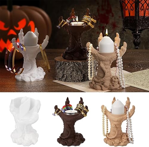 Zayookey Moule en Résine pour Bougeoir Moule Silicone Mains de diable Moulle Coulée Fabrication de Bougies Moulage de Bougeoir DIY Décoration Intérieure Support de Bague - Nail Gallerys