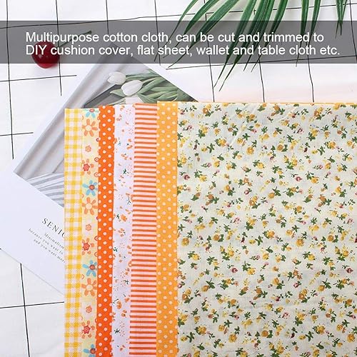 7 pcs Différents Motifs Patchwork Tissu Coton Jaune Batiks À Coudre Scrapbooking Quilting Artcraft pour Coudre Tissu DIY Portefeuille Coussin Couverture(50 * 50cm) - Nail Gallerys
