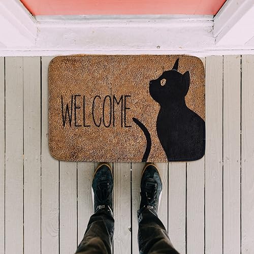 Paillasson de Bienvenue, 60x40CM Paillasson pour Intérieur et Extérieur, Paillasson Lavable, Tapis de Sol Antidérapant, Tapis d'Entrée Personnalisé, Paillasson pour Porte Entrée Couloir Terrasse Chien - Nail Gallerys
