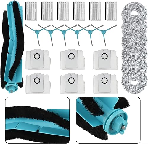 WIIYENA Kit d'accessoires de rechange pour aspirateur Conga 9590 9990 AI 10090 avec 1 brosse principale, 6 filtres, 6 brosses latérales, 6 sacs à poussière, 6 chiffons - Nail Gallerys