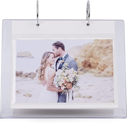 Frankmate Album photo de bureau en acrylique transparent à rabat - 10,2 x 15,2 cm - Support de panneau en acrylique - Support de présentation pour 34 photos studio photo horizontal pour Instax Mini - Nail Gallerys