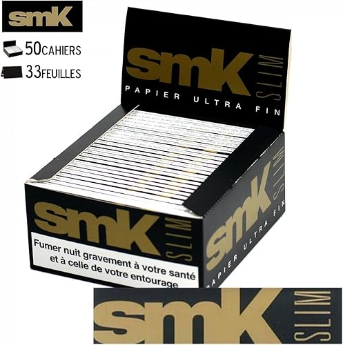 Boite de 50 Carnets de Feuille à Rouler Slim - Smoking SMK - Nail Gallerys
