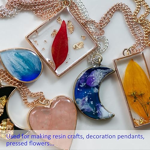 M METERXITY 20 Paquet Ouvert Lunettes pour Résine - Creux Cadres Alliage Ovale, Appliquer à DIY Artisanat Pendentifs Pressé Fleurs (Or Ton) - Nail Gallerys