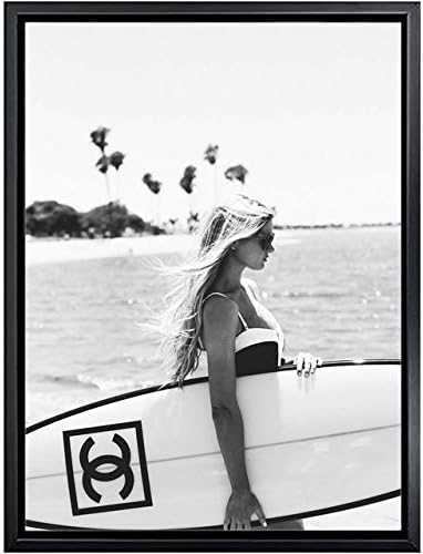 aicedu Pas de cadreMode Surf Femme Affiche Lettre Nordique Mur Pop Art Toile Peinture Noir Blanc Vogue Photo Prints Salon pour La Décoration Intérieure 50X70 Cm - Nail Gallerys