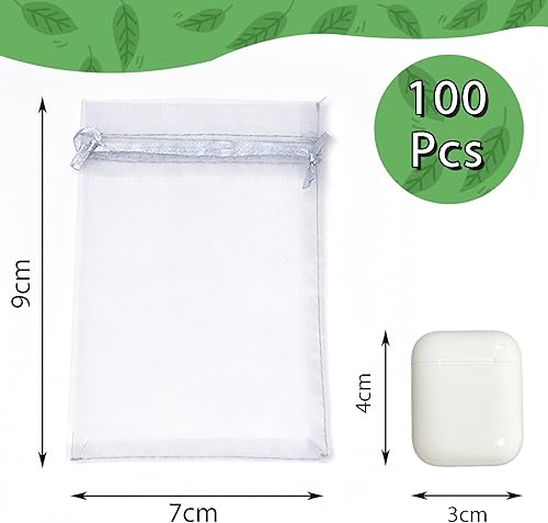 Lot de 100 sacs cadeaux en organza transparent avec cordon de serrage pour fête de mariage, Noël, bijoux, maquillage - Violet clair - Nail Gallerys