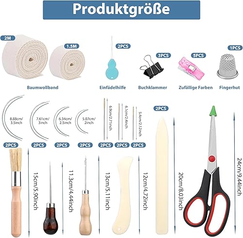 Ensemble d'outils de reliure de livres de 41 pièces : kit de reliure de livres pour débutant avec ruban de reliure en bio, alêne ciré pour débutants - Nail Gallerys