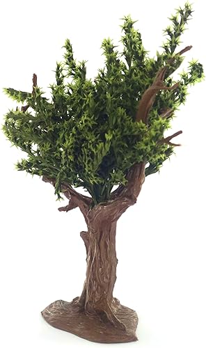 Arbre de crèche avec Feuilles Vertes, Accessoires de crèche Bertoni, Arbre de crèche Miniature, Plastique, Vert et Marron, 5 x 4 x 14 cm - Nail Gallerys