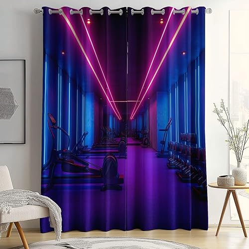 Rideau Occultant Scène de Nuit de Dessin animé Fleurs 2 Panneaux, Rideaux à Oeillets Protecter la Confidentialité Bleu Isolation Lumineux, pour Chambre L 114 x H 132 cm - Nail Gallerys