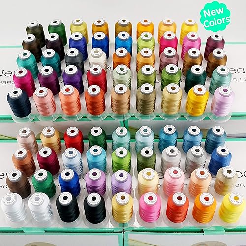 New brothread 80 Couleurs 100% Polyester Kit de Fil de Broder Machine 500m - Couleurs compatibles avec les couleurs Janome et Robison-Anton - Nail Gallerys