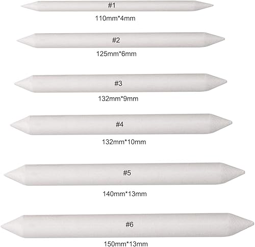 Cozlly 6 Pcs Estompeur Dessin, Stylos Mélangeurs à Dessin pour Estomper, Tortillon, Outil de Croquis - Nail Gallerys