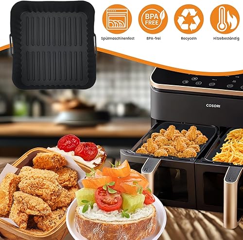 COSORI Accessoires pour friteuse à air chaud COSORI Dual Blaze Airfryer 8,5 l, les accessoires Airfryer contiennent un moule en silicone, une friteuse à air chaud, une grille de barbecue, des moules à - Nail Gallerys