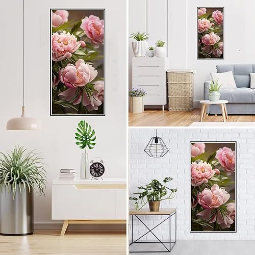 Peinture Diamant Adulte,fleur Diamond Painting Grand Format 30x60cm,5D Broderie Diamant Kit Complet Accessoires,Diamant Strass Point de Croix Cristal Painting,Murale Décoration Cadeau (pivoine) YF-614 - Nail Gallerys