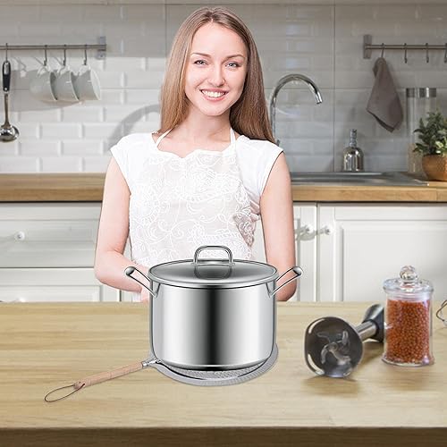 Diffuseur de Chaleur pour poêle | Réducteur de Chaleur pour poêle en Fer | 21cm Manche en Bois diffuseur à Induction Plaque mijoter Garde Fournitures pour cuisinière électrique et Table de Generic - Nail Gallerys