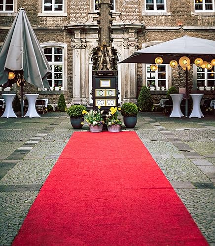 Tapis Rouge RÉUTILISABLE - Tapis d’Anniversaire - Tapis de Mariage Rouge - Tapis Rouge pour Restaurant, Magasin, cérémonie - Tapis Salle des fêtes - Résistance au feu B1 - Tapis au Mètre (2x3m) - Nail Gallerys