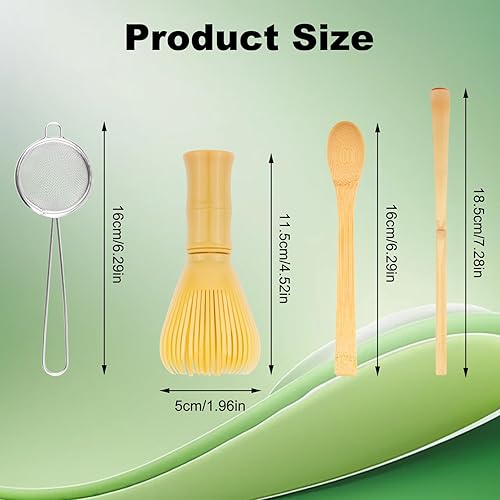 4 Pcs Kit The Matcha Kit Complet: Fouet Matcha Bambou & Cuillere Traditionnelle & Tamis à Matchas & Support de Fouet, pour Cérémonie Du Thé Matchas, Cadeaux pour Débutants et Passionnés - Nail Gallerys