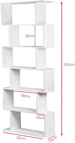 Amantine Étagère Style Échelle Bibliothèque Rangement Livre Fleur 6 Étagères pour Salle de Bain, Salon, Jardin, Taille: 80 * 23 * 192cm, Poids: 24kg (Blanc) - Nail Gallerys